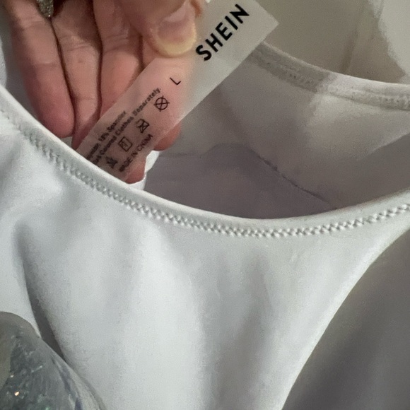 White Graphic Bodysuit with Car mustang Design bathing suit - Picture 7 of 7